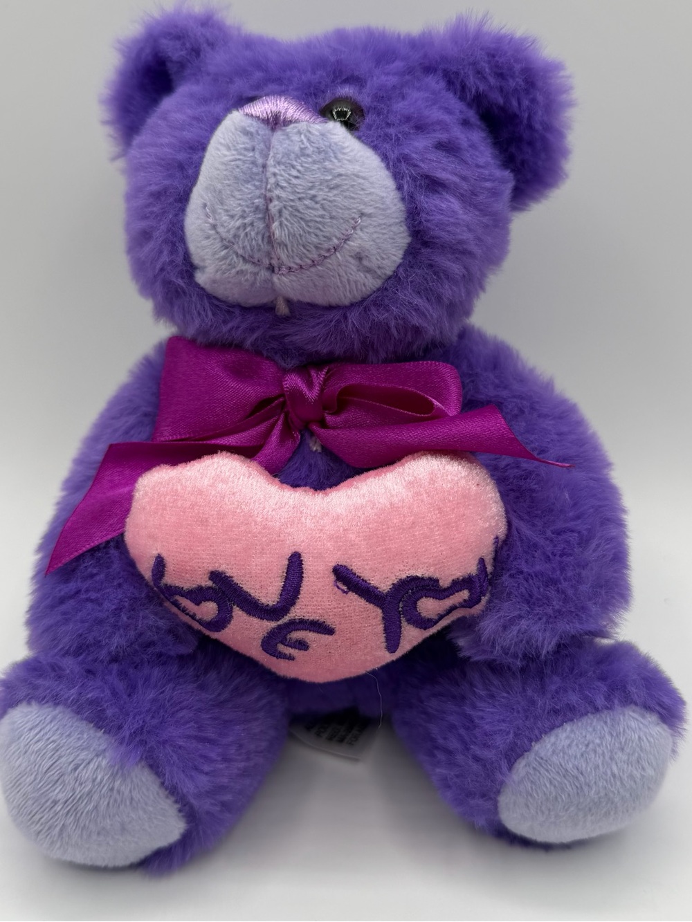 Anico Purple Teddy Bear Plush 6" Love You Heart Valentine Stuffed Animal